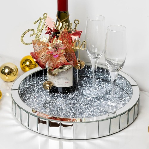 Silver mirror decorative - silver,