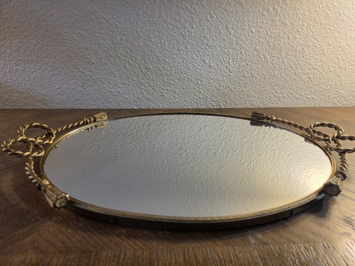 Vintage gold oval - oval, mirrored