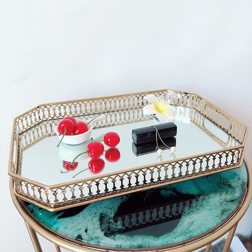 Vintage vanity tray mirror - tray,